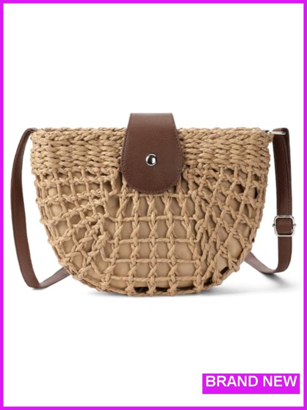 Straw Crossbody Bag Woven Tote Shoulder Purse Summer Vacation Phone Bag